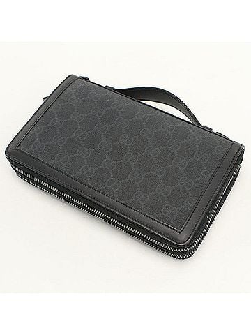 Gucci GUCCI Gucci Long Wallet 409206 Travel Case Organizer GG Supreme Men's Black (view 2)