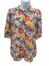 Boden 100% Silk Floral Multi Color Short Sleeve Blouse Size 4 - photo 1