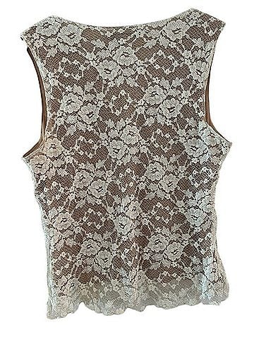 CAbi Cream Lace V-Neck Sleeveless Camisole Sleeveless Top (view 2)