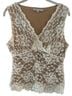 CAbi Floral Tan White Sleeveless Top Size XL - photo 1