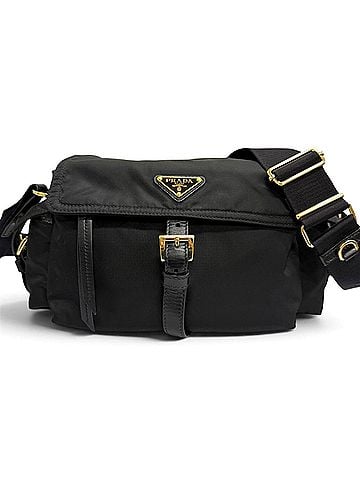 Prada PRADA 1BD394 Explorer Medium Recycled Polyamide Leather Triangle Logo Re-Nylon 2-Way Shoulder Bag Black Gold Made in Italy Men's with Dust (view 1)