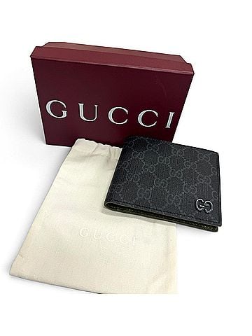 Gucci GUCCI 768244 GG Coin Wallet, Supreme Canvas, Interlocking G, Leather, Bi-fold Gray, Made in Italy, Men's, with Box and Dust Bag. (view 2)
