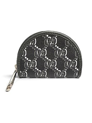 Gucci GUCCI 800144 GG Shadow Air Pods Holder, Earphone Case, Half-Moon Shape, Black with Silver Hardware, Made in Italy, Men's/Women's, Comes Box (view 1)