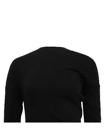 Totême Totême Long Sleeve Midi Dress in Black Polyester (view 2)