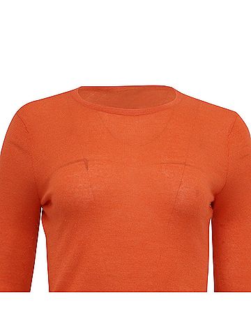 Ralph Lauren Ralph Lauren Crewneck Sweater in Orange Cashmere (view 2)