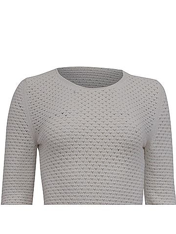 Chloé Chloé Crochet-Knit Sweater in White Cotton (view 2)