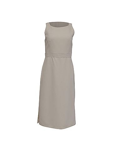 Max Mara Max Mara Sleeveless Midi Dress in Ivory Wool (view 1)
