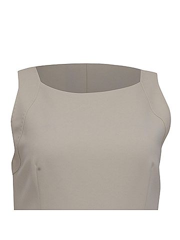 Max Mara Max Mara Sleeveless Midi Dress in Ivory Wool (view 2)