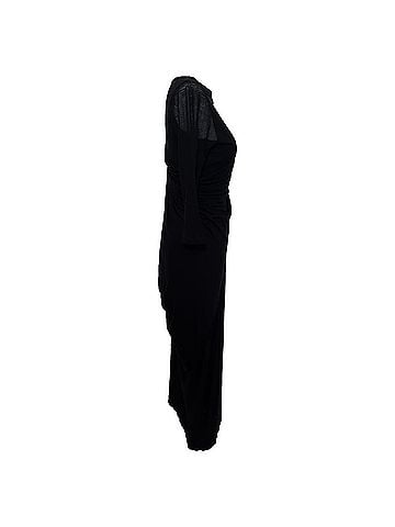 Rick Owens Rick Owens Draped Long Sleeve Maxi Dress in Black Cotton (view 2)