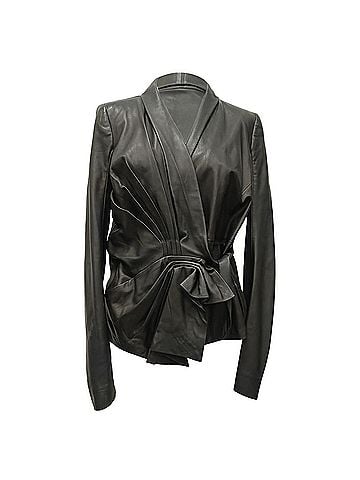 Rick Owens Rick Owens Knotted Waist jacket in Black Lamb Leather (view 1)