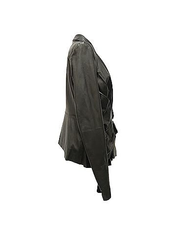 Rick Owens Rick Owens Knotted Waist jacket in Black Lamb Leather (view 2)