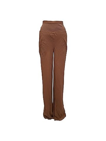 Rick Owens Rick Owens High-Rise Straight-Leg Trousers in Brown Silk (view 1)