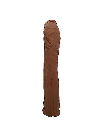 Rick Owens Rick Owens High-Rise Straight-Leg Trousers in Brown Silk (view 2)