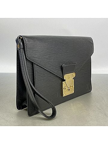 Louis Vuitton Louis Vuitton Epi Leather Clutch Bag, Pochette Sellier Dragonne, M52612, Noir (Men's) (view 2)