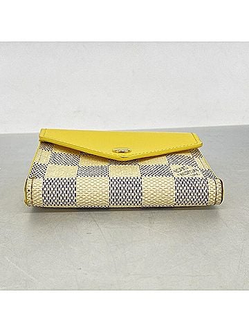 Louis Vuitton Louis Vuitton Tri-fold Wallet Damier Azur Portefeuille Zoe N60220 White Pineapple Women's (view 2)