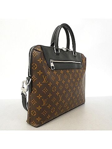 Louis Vuitton Louis Vuitton Monogram Macassar Portedocument Jour NM M54019 Brown Black 2-way bag for men (view 2)
