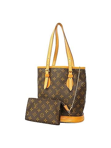 Louis Vuitton Louis Vuitton Monogram Petite Bucket Tote Bag M42238 Brown Women's (view 1)