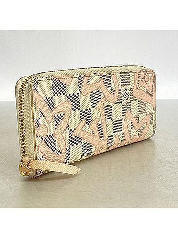 Louis Vuitton Louis Vuitton Damier Azur Tahiti Collection Portefeuille Clemence Long Wallet N60099 White Pink Women's (view 2)