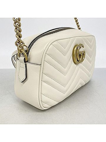 Gucci Gucci GG Marmont Shoulder Bag 447632 Leather Ivory Women's (view 2)