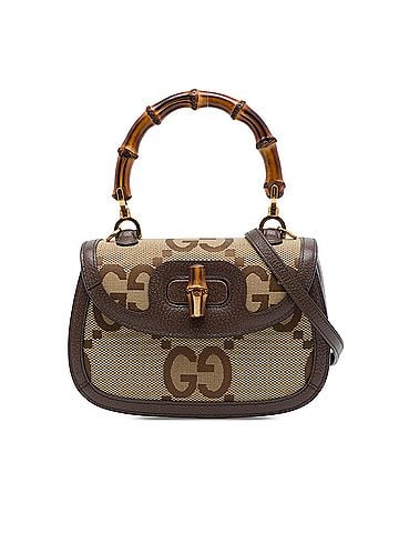 Gucci Small Jumbo GG Canvas Web Bamboo 1947 Top Handle Bag (view 1)