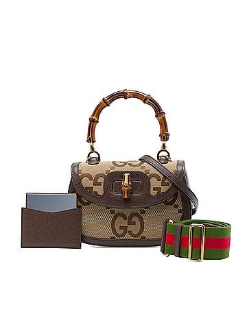Gucci Small Jumbo GG Canvas Web Bamboo 1947 Top Handle Bag (view 2)