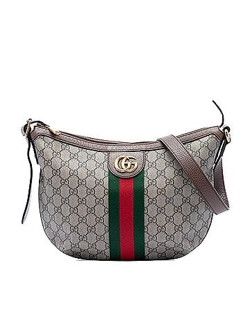Gucci Small GG Supreme Web Ophidia Half Moon Crossbody (view 1)
