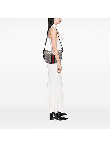 Gucci Small GG Supreme Web Ophidia Half Moon Crossbody (view 2)