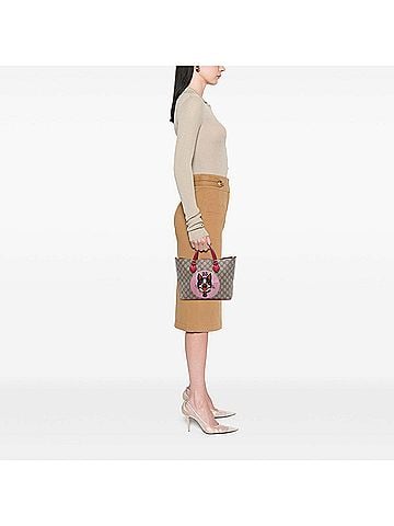 Gucci Small GG Supreme Web Bosco Satchel (view 2)