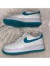 Nike 100% Leather White Teal Sneakers Size 7 1/2 - photo 8