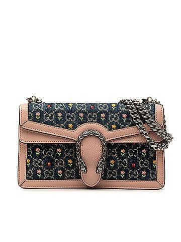 Gucci Limited Edition Medium GG Denim Embroidered Floral Dionysus Crossbody (view 1)