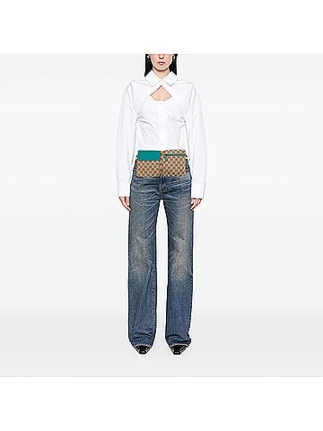 Gucci GG Canvas Web Double Pocket Belt Bag (view 2)