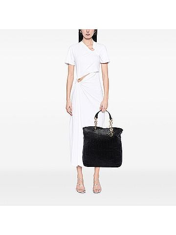 Dior Large Woven Lambskin Lady Dior Soft Shopping Tote (view 2)
