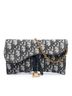 Dior 100% Canvas Blue Oblique Canvas Saddle Wallet On Chain One size - photo 1