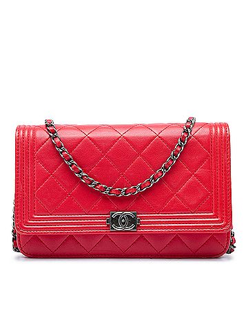 Chanel Quilted Lambskin Boy Wallet On Chain (view 1)
