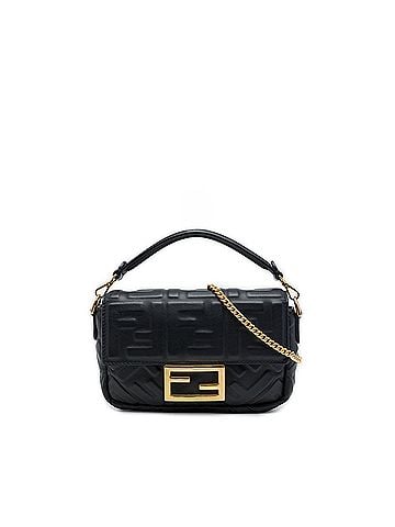 Fendi Mini Zucca Embossed Leather Baguette Satchel (view 1)