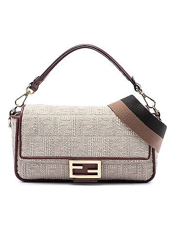 Fendi Zucca Embroidered Canvas Baguette Satchel (view 1)
