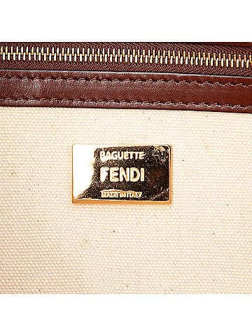 Fendi Zucca Embroidered Canvas Baguette Satchel (view 2)