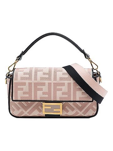 Fendi Zucca Embroidered Canvas Baguette Satchel (view 1)