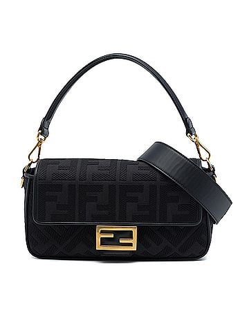 Fendi Zucca Embroidered Canvas Baguette Satchel (view 1)