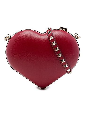 Valentino Leather Rockstud Carry Secrets Heart Minaudiere Crossbody (view 1)