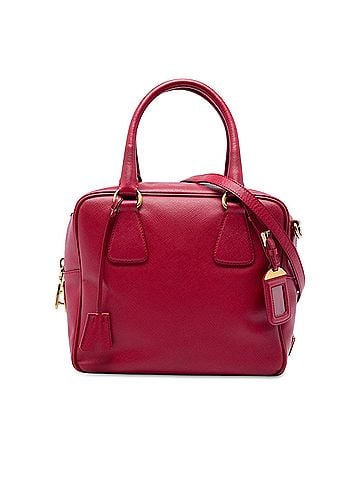 Prada Small Saffiano Square Bauletto Satchel (view 1)