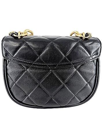 Chanel Chanel Women's Matelassé Handbag Chain Shoulder Bag Crossbody Coco Mark CHANEL Lambskin Black Gold Hardware (view 2)