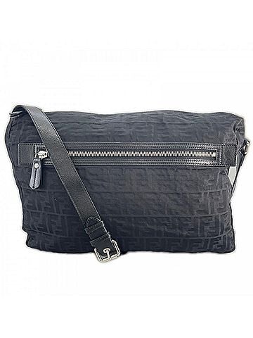 Fendi Fendi shoulder bag for men, nylon, black, silver hardware. (view 1)
