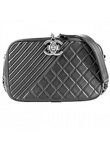 Chanel Chanel shoulder bag for women, Boy camera bag, chain strap, cross-body Coco mark, CHANEL leather, black, matte silver hardware. (view 1)