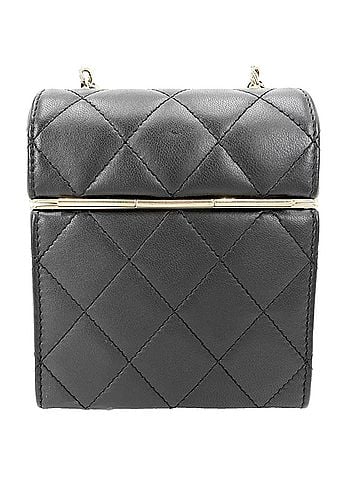 Chanel Chanel women's shoulder bag, Matelassé, Coco Mark, mini CHANEL lambskin, black, gold hardware. (view 2)