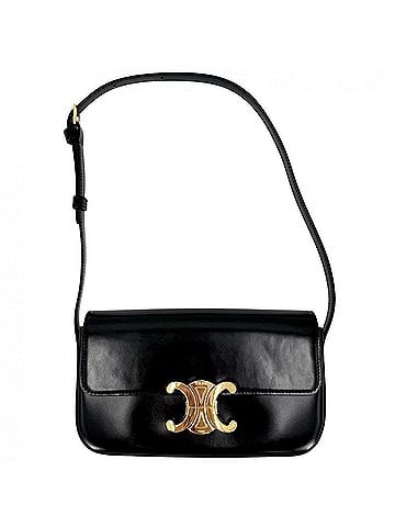 Céline Celine Triomphe Claude Mini Shoulder Bag for Women, Leather, Black, Gold Hardware (view 1)