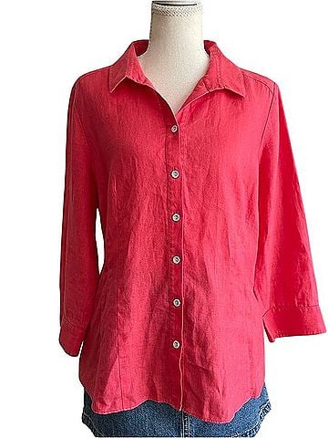 Lafayette 148 New York 3/4 Sleeve Button-Down Shirt (view 1)