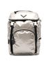 Prada 100% Nylon Metallic PRADA Triangle Backpack/Shoulder Bag, Nylon, Metallic Silver, 1BZ039 One size - photo 1