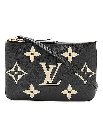 Louis Vuitton LOUIS VUITTON Louis Vuitton Monogram Empreinte Pochette Double Zip Shoulder Bag Handbag Pouch Clutch Black M80787 (view 2)