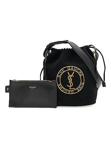 Yves Saint Laurent Yves Saint Laurent SAINT LAURENT PARIS YSL Rive Gauche Bucket Bag Shoulder Felt Black 710261 (view 1)